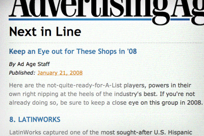 AdAge Top Ten Agencies to Watch